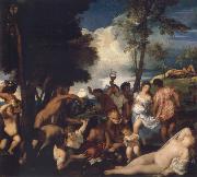 TIZIANO Vecellio, Bacchanal or the Andrier